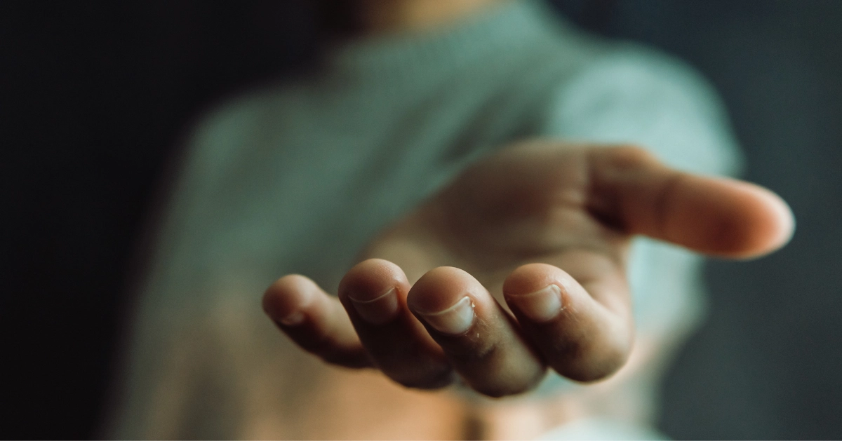 a hand reaching out